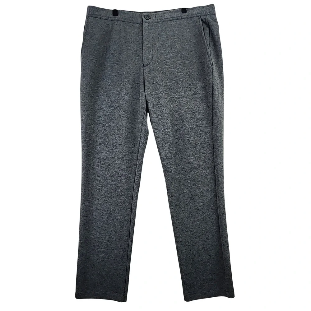 Hart Schaffner Marx Drawstring Casual Pants Mens 36x30 Gray Heathered Stretch